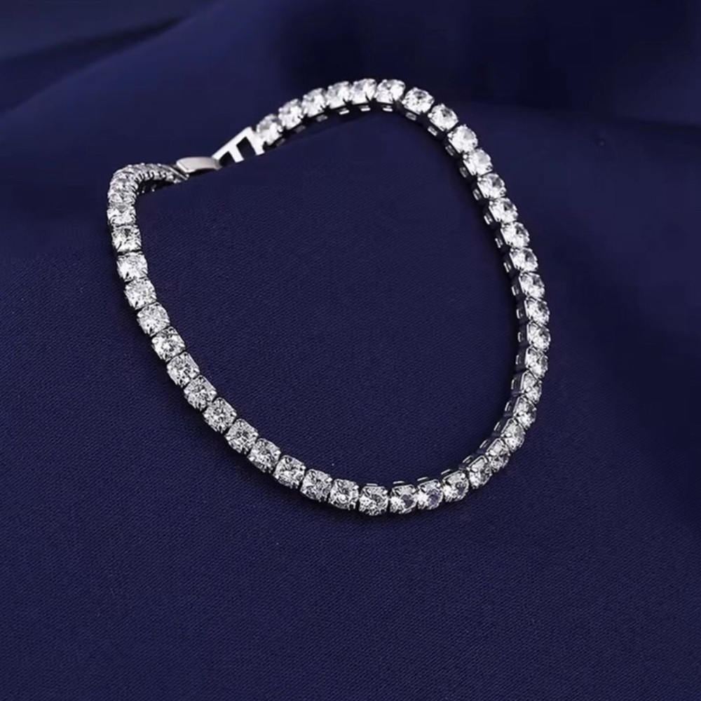 Sterling Silver Crystal Tennis Bracelet